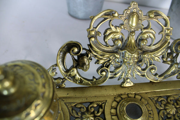 antique bronze satyr devil desk inwell Stamp figural monogram