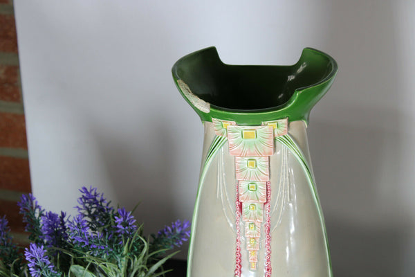 Art nouveau EICHWALD pottery mantel set vases marked