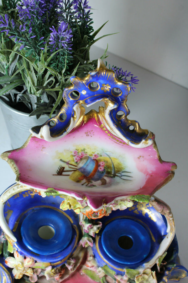 Antique 19thc vieux paris porcelain inkwell attr jacob petit