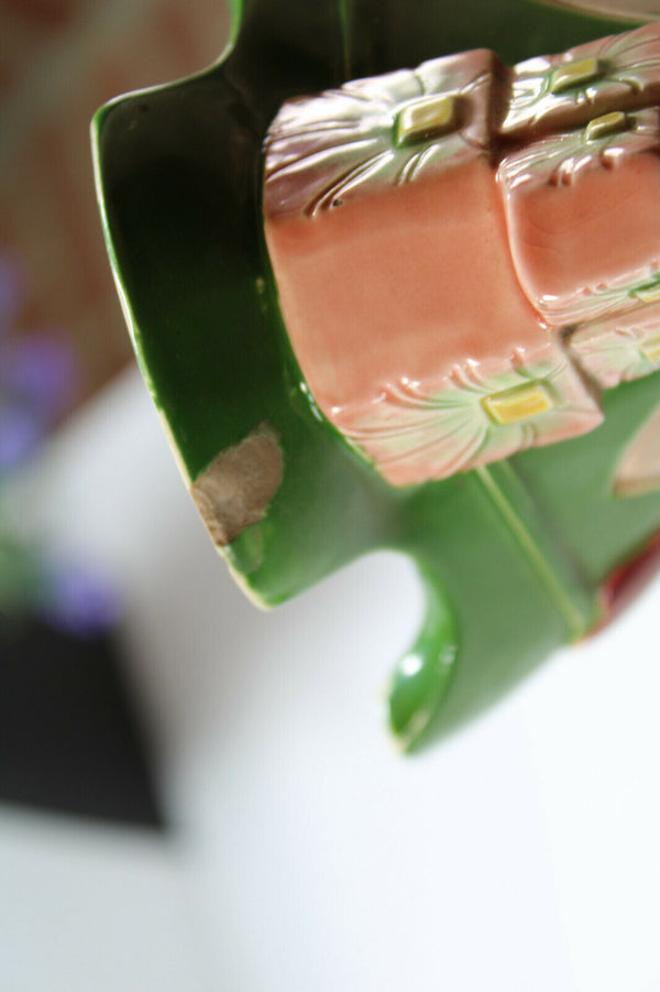 Art nouveau EICHWALD pottery mantel set vases marked