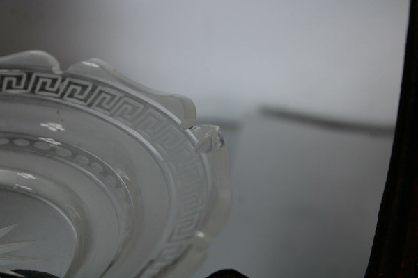 Antique art nouveau spelter metal swan figural centerpiece glass crystal vase