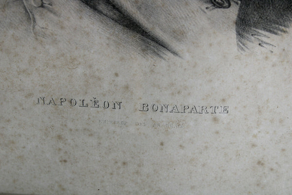 Antique CHARLES X wood frame Napoleon portrait litho