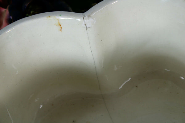 Vintage italian majolica Centerpiece lidded bowl dolphins fish base