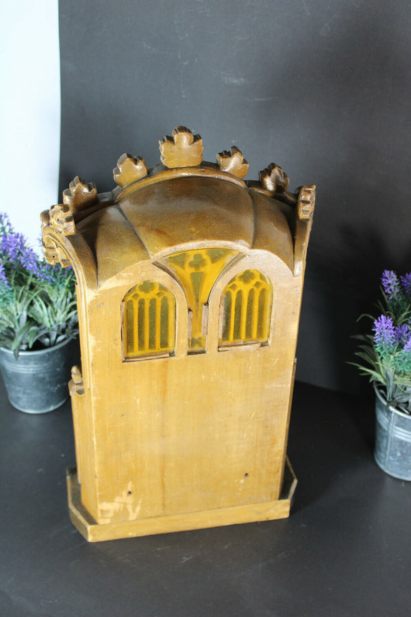 rare antique wood carved neo gothic Statue sculpture signed mary anne jesus