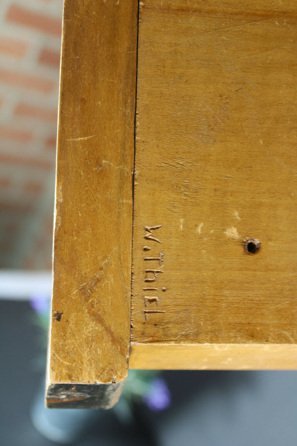 rare antique wood carved neo gothic Statue sculpture signed mary anne jesus