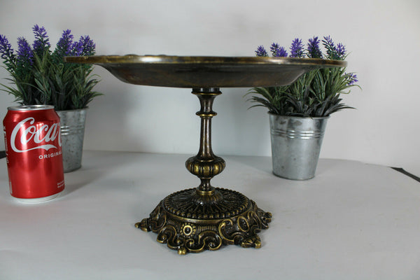 Antique bronze putti cherub lion mythological dragons tazza centerpiece statue