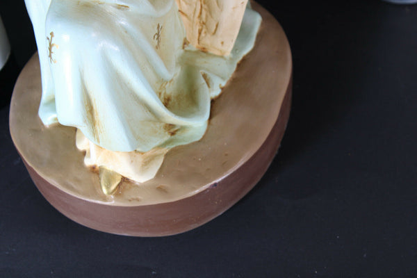 Antique large rare church money box religious nodding angel statue figurine