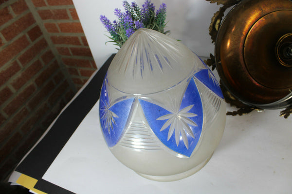 Antique french metal brass Caryatid Crystal glass acorn shade chandelier lamp