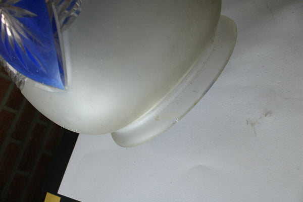 Antique french metal brass Caryatid Crystal glass acorn shade chandelier lamp