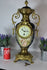 Antique French faience porcelain romantic mantel clock