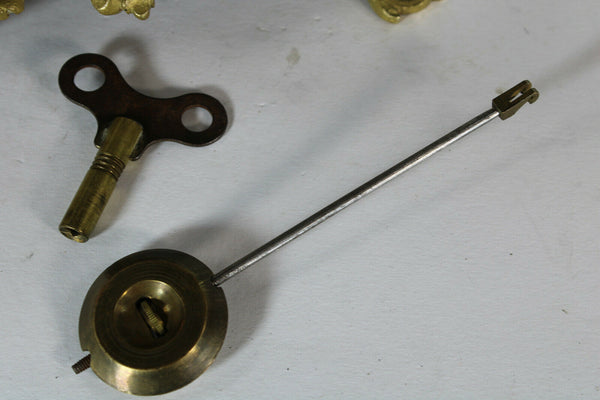 Antique French faience porcelain romantic mantel clock