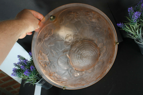 Antique French pink glass paste Chandelier pendant lamp