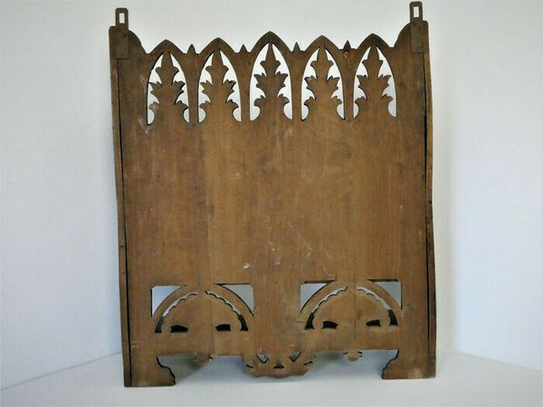 Antique German black forest wood carved apothecary wall cabinet man lady fig