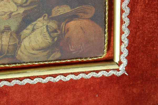 vintage italian flight into egypt christ jesus scene on canvas framed