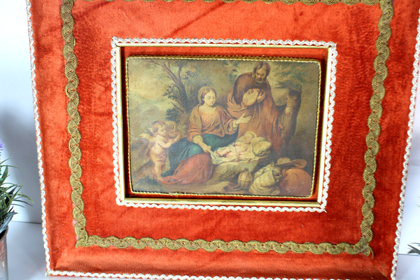 vintage italian flight into egypt christ jesus scene on canvas framed