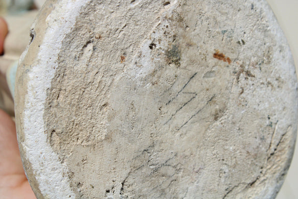 Rare antique chalk statue of saint anthony white paint religious