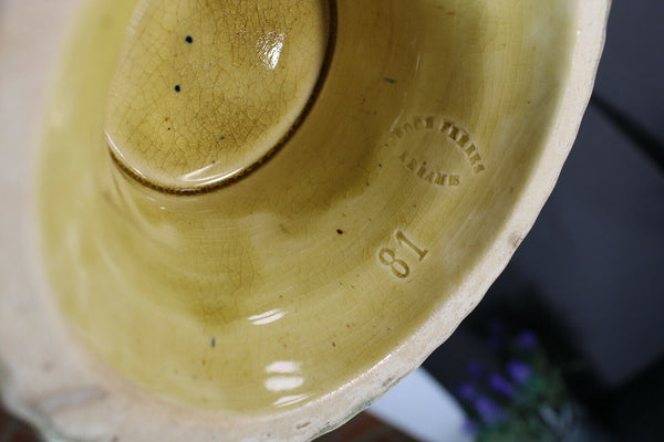 Antique Boch freres pottery marked planter jardiniere dolphin fish rare