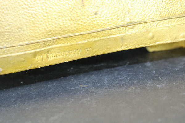 Antique 19thc SEVRES porcelain brass mantel clock putti cherub lion heads