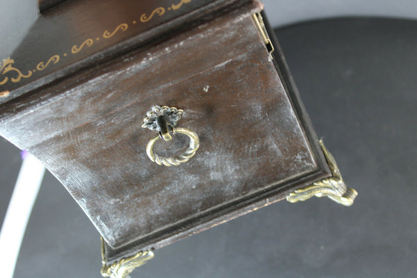 Antique French Wood carved dog painting napoleon III box