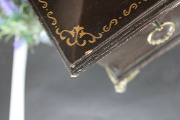 Antique French Wood carved dog painting napoleon III box