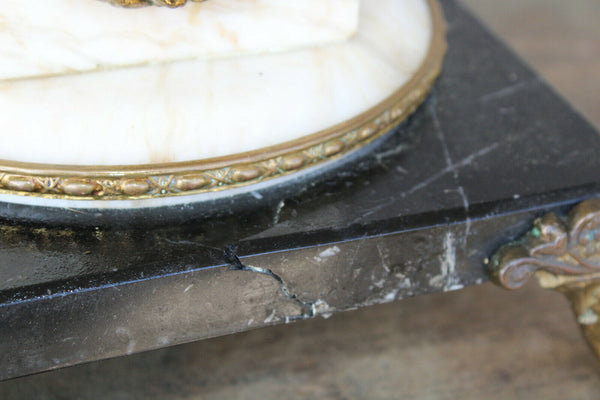 Antique bronze marble base putti cherun angel figurine table lamp