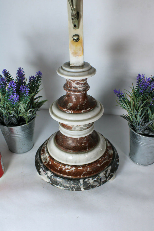 Antique large French religious marble crucifix