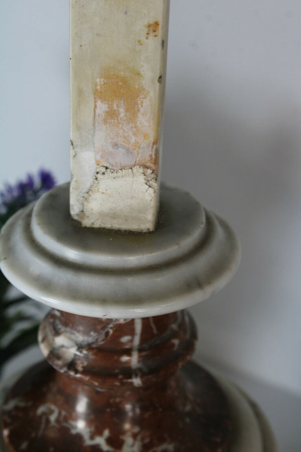 Antique large French religious marble crucifix