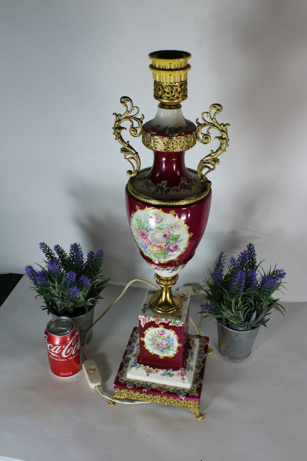 LARGE italian porcelain marked table lamp