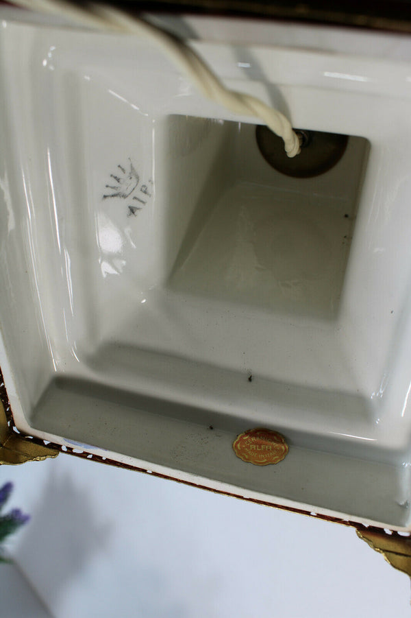 LARGE italian porcelain marked table lamp