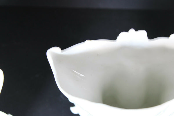 Antique pair vieux paris porcelain chapel mary joseph figurine vases rare