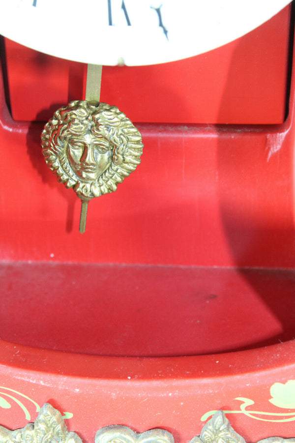 Vintage german Walt Boulle design Mantel clock brass caryatid