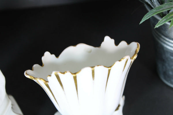 Antique vieux paris 19thc porcelain set madonna mary vases set