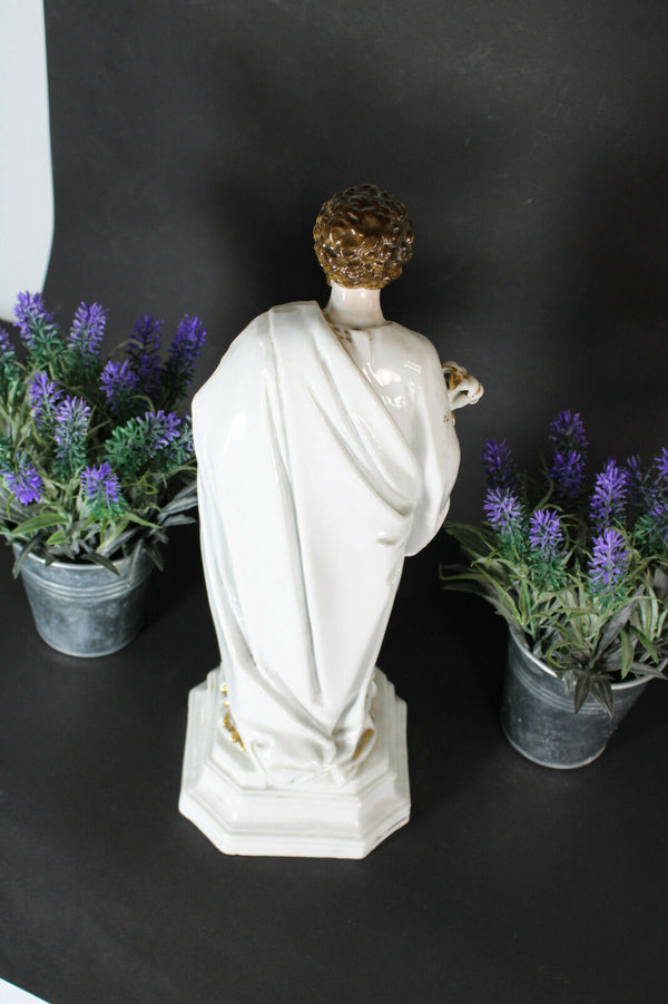 Antique large French vieux paris porcelain holy saint joseph figurine statue