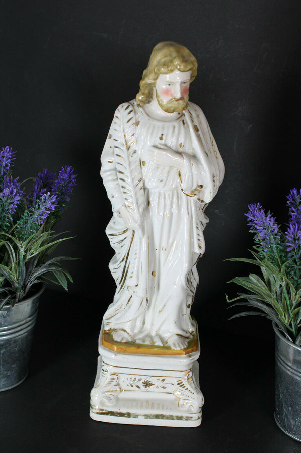 Antique French vieux paris porcelain holy saint joseph figurine statue