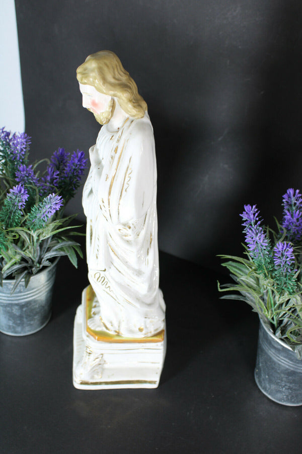 Antique French vieux paris porcelain holy saint joseph figurine statue
