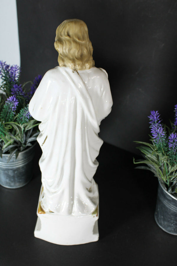 Antique French vieux paris porcelain holy saint joseph figurine statue