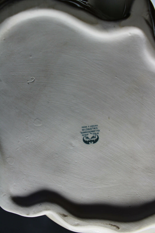 LArge Spanish Valencia marked porcelain fish dolphin planter vase