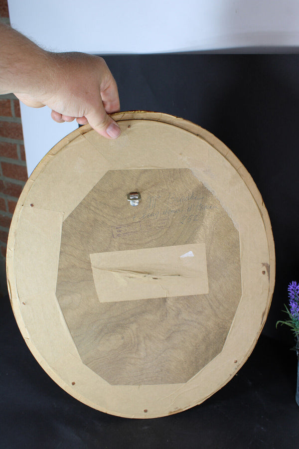 Antique Religious holy family bisque statue porcelain wall plaque