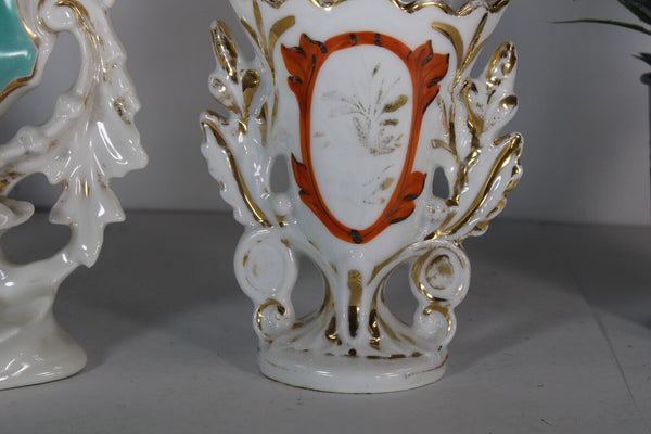 SET 3 vieux paris porcelain floral vases