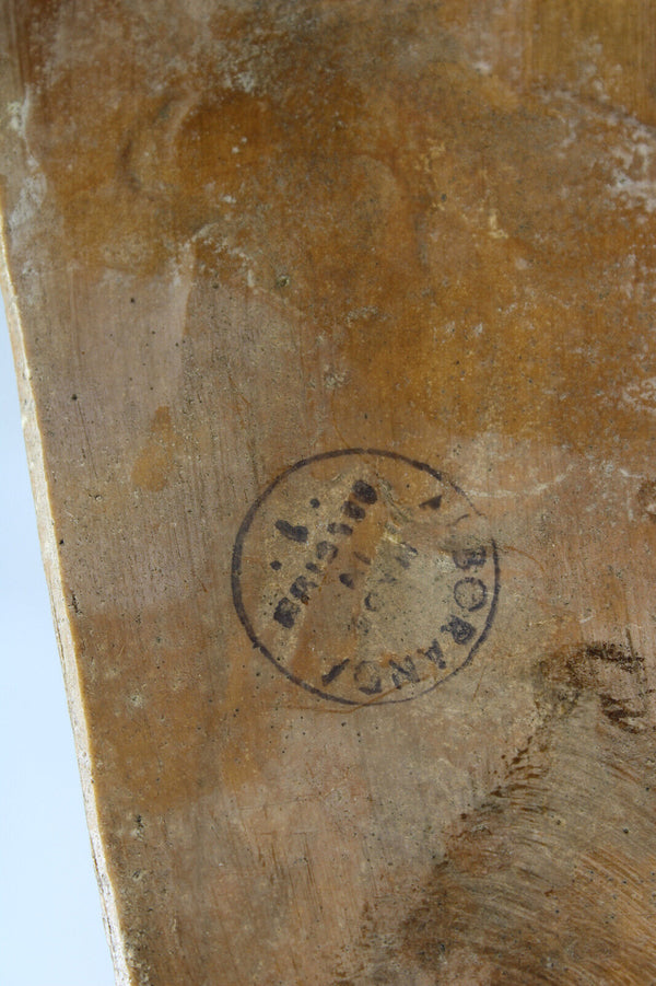 Religious wall plaque ceramic madonna relief tree belgian 1950s