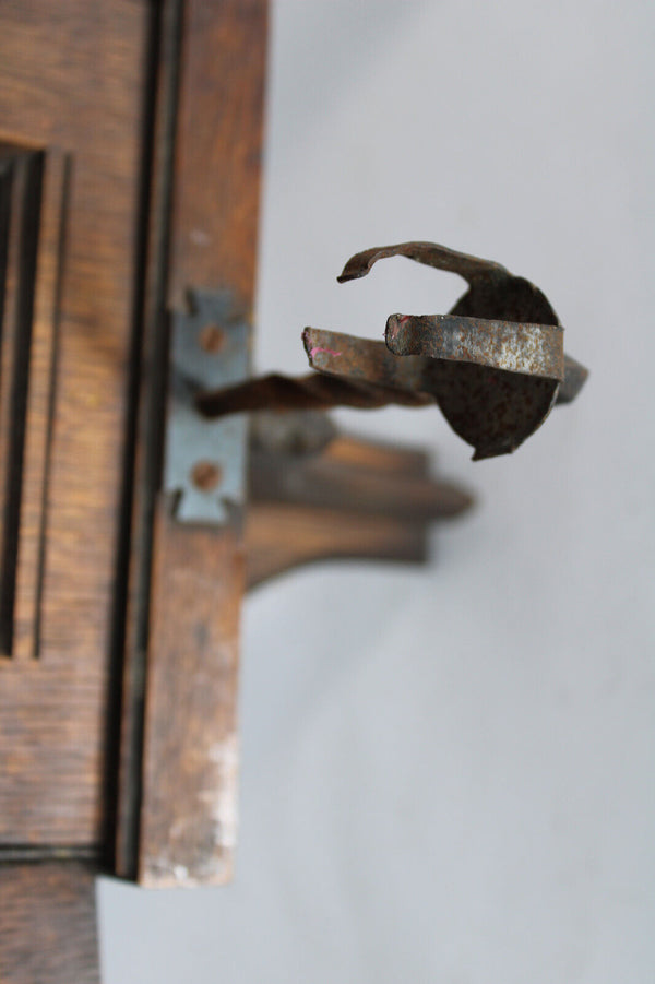 Antique neo gothic 19thc Wood carved wall chapel church religious rare