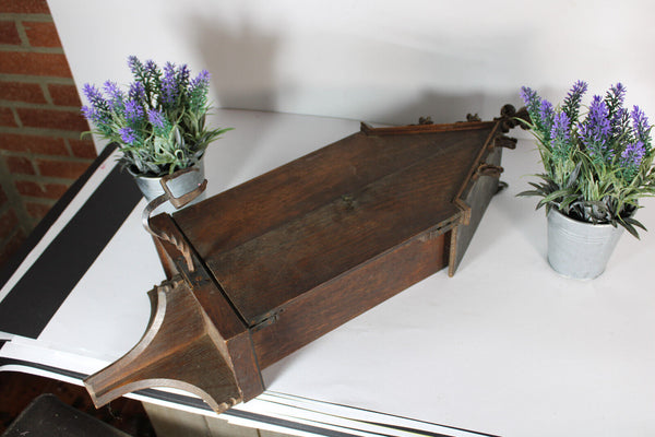 Antique neo gothic 19thc Wood carved wall chapel church religious rare