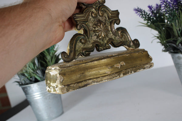 Antique 1800s italian 2 relic marcus holder stand wood carved church crucifix