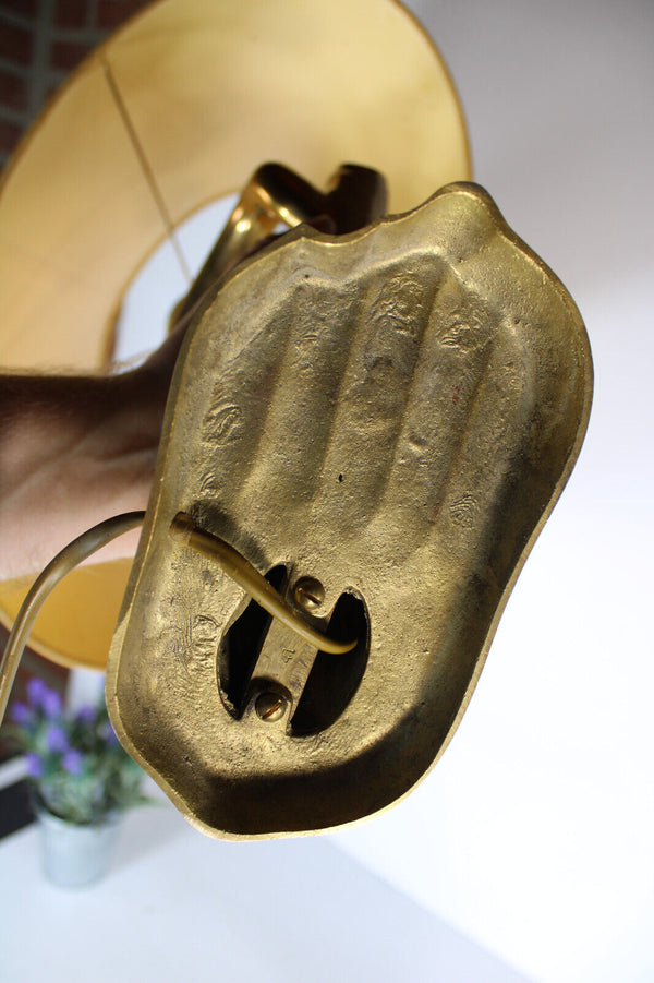 Rare hollywood regency brass leopard cub panther lamp 1970s attr maison charles