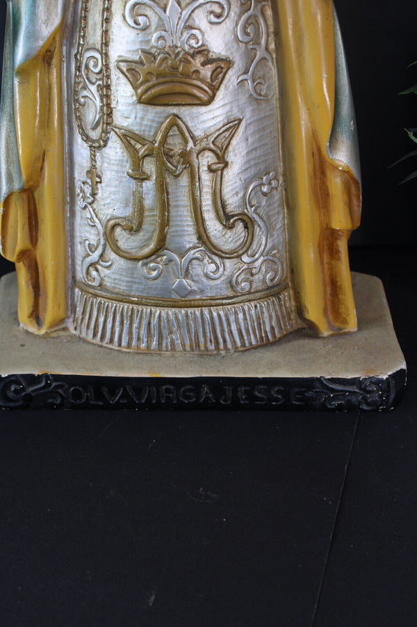 Antique Flemish SAINT VIRGA JESSE HASSELT chalk madonna figurine statue