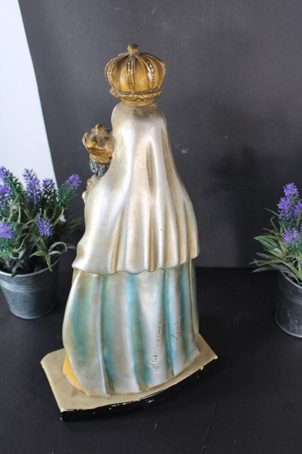 Antique Flemish SAINT VIRGA JESSE HASSELT chalk madonna figurine statue