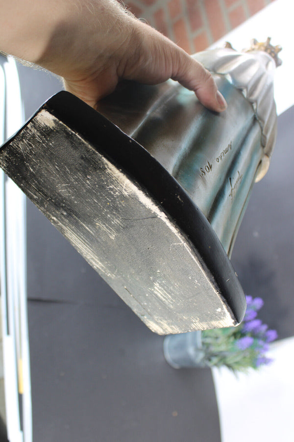 Antique Flemish SAINT VIRGA JESSE HASSELT chalk madonna figurine statue