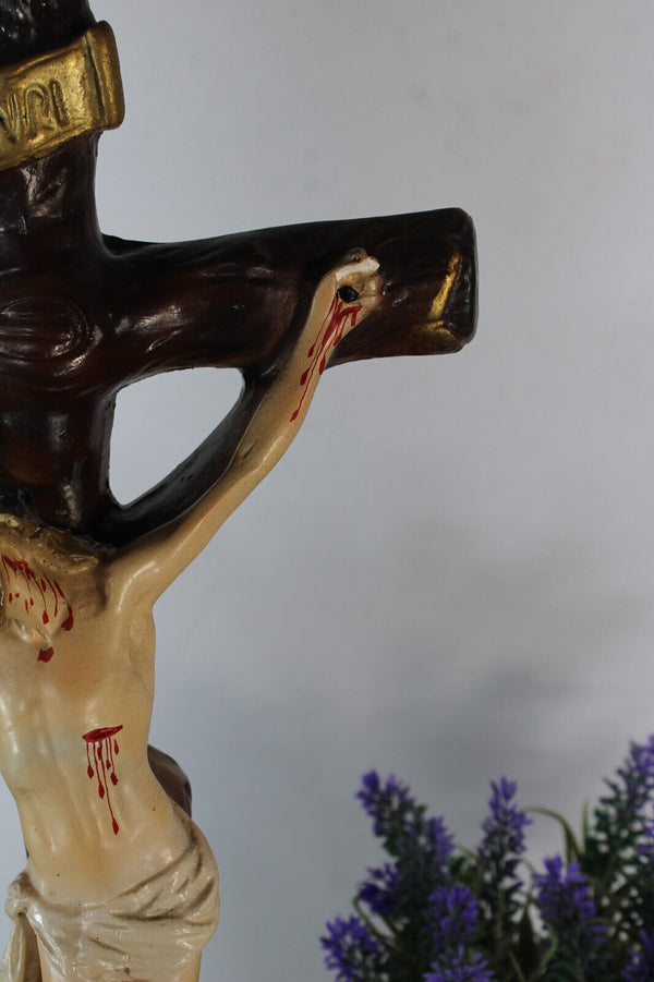 Antique ceramic religious crucifix religious