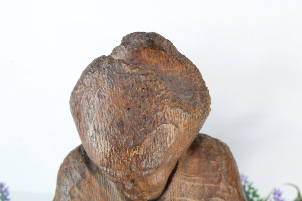 Antique Flemish 17thc Wood carved saint nicholas children statue sculpture rare