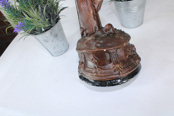 Antique ceramic religious crucifix religious